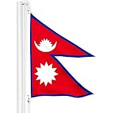 G128 Nepal Nepali Flag | 3x5 Ft | LiteWeave Pro Series Printed 150D Polyester | Country Flag, Indoor/Outdoor, Vibrant Colors, Brass Grommets, Thicker and More Durable Than 100D 75D Polyester