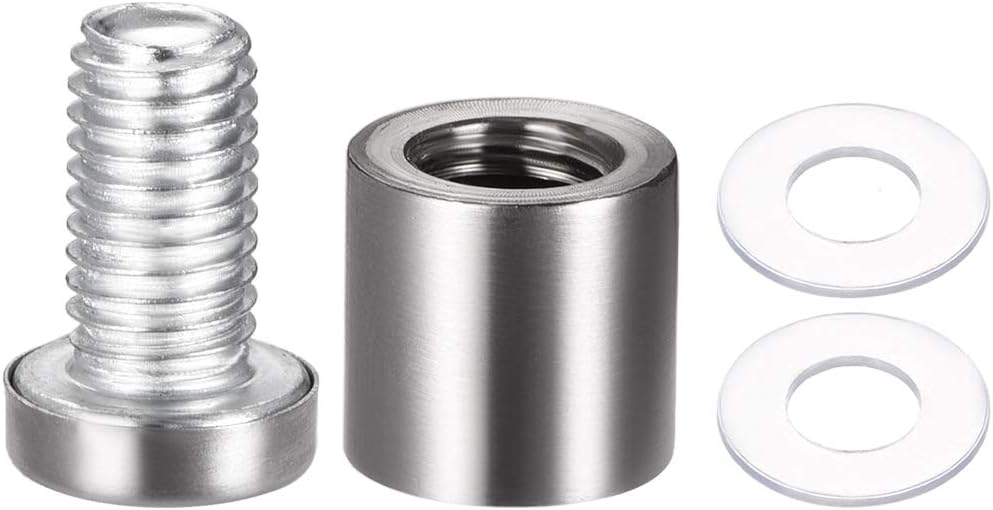 sourcing map 5/8 Dia x 1"(16x24mm) Standoff Screws Wall Mount Sign Holders Acrylic Glass Nails 4pcs, Silver Tone, 16mm x 24mm (4 Pcs) - Image 4