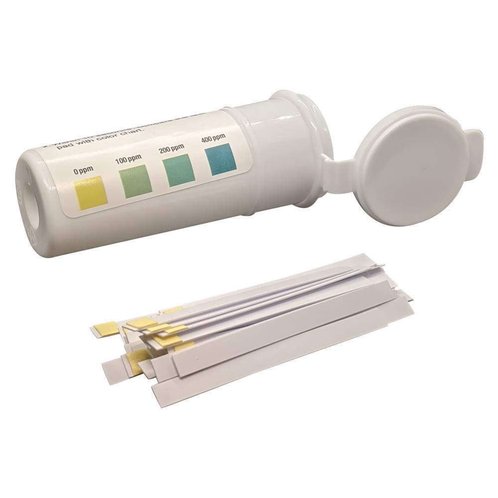 Vial of 50 Plastic Strips Restaurant Quaternary Ammonium Sanitizer Test