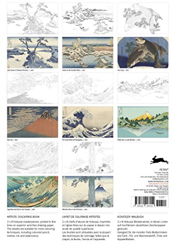 Pepin Artists' Colouring Book, 9.8 x 13.6 inches, 16 Pages, Hokusai (98154)