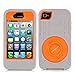 iPhone 4 Case, iPhone 4 Holster Case, BENTOBEN Shockproof Heavy Duty Protection Hybrid Rugged Rubber 360 Degree Rotating Kickstand Swivel Belt Clip Holster Protective Case for iPhone 4 4S,Grey/Orange