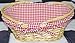Vintiquewise(TM) Oval Willow Basket with Red White Plaid Lining and Handles
