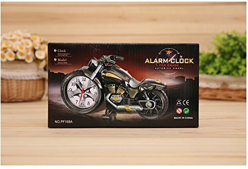 Mlida Luxury Retro Style Motorcycle Alarm Clock, Unique Eye-catching Exquisite Motorbike Sporting Unique Gift for Motor Lovers,Kids,Boys (Grey) - Thumbnail 3