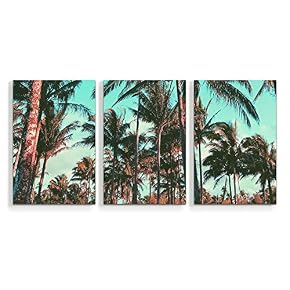 Beach Palm Trees Paradise Painting Artwork for Home...