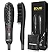 COOLKESI Ionic Beard Straightener for Men, Anti-Scald Hair Straightening Brush with Fast Heating, Portable Ceramic Heat Brush Comb for Home or Travel, Electric Dual Voltage & Adjustable Temperature