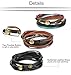 ORAZIO 3-9PCS Leather Bracelet for Men Womens Rope Wrap Bangle Cuff Bracelet,7-8 Inches Adjustable