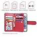 xhorizon TM FLK Fashion Premium Leather Folio Case [Wallet Function] [Magnetic Detachable] Fashion Wristlet Lanyard Hand Strap Purse for iPhone 5/5S