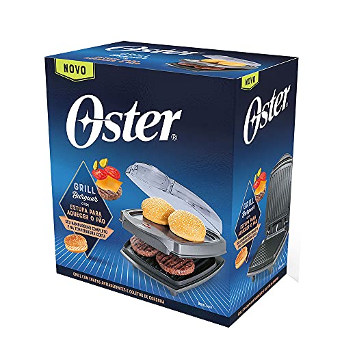 Grill Elétrico Oster Burguer 2 em 1 com Estufa, 110V, 1200W, OGRL500