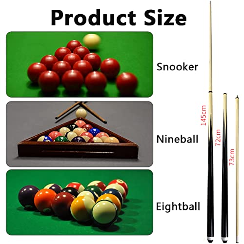 Pool Cue Stick 2 Piece Billiard Cue Sticks with 13mm Tip | Heavy Hitter Jump Break Cue Lightweight Portable Wooden Cue Stick Hand Painted Billiard Sticks for House Bar Club Men Women