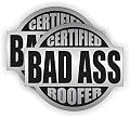 2x ~ Bad Ass Roofer Hard Hat Stickers | Durable Vinyl Helmet Decals | Labels Toolbox Framing Framer Asphalt Shingle Metal Gutters Installer Roofing