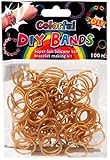 DIY Bands - 100 Count Gold Refill bands with Clips and Loom tool