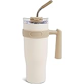 Hydragear Juno Stainless Steel Tumbler with 2-in-1 Lid and Reusable Straw - 40 Oz - Vanilla Powder Coat