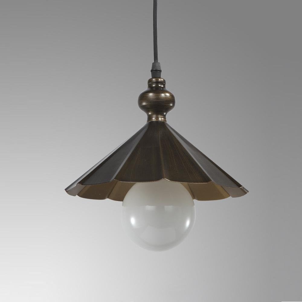 Vintage Loft Pendant Lamp Iron Umbrella Lamp Shade Rustic Hanging Light Height Adjustable Single Head Bronze Lighting for Corridors Restaurant Balcony Entrance Hall Ø 23 cm E27