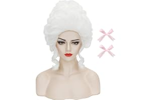 Wiggy Mermaid White Victorian Wig for Rococo Baroque Costume 18th Century Baroque Wigs Hair Fluffy Vintage Beehive Silver Queen Court Wig Heat Resistant Women Halloween Party Dress Costume