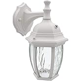 Maxxima LED Outdoor Wall Light - Features Clear Water Glass, 3000K Warm White, 580 Lumens, Dusk to Dawn Photocell Light Senso