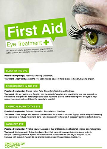Caledonia Signs 55902 First Aid Eyes Poster, 420 mm x 594 mm
