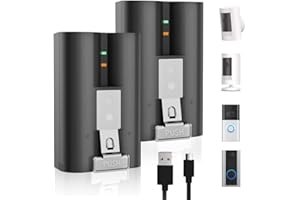 DANGCHU 2 Pack Replacement Ring Battery 6040mAh, Rechargeable Ring Doorbell Battery with Charging Cables, Compatible with Ring-Video Doorbell 2/3/3plus/4, Spotlight Camera and Stick Up Cam, Indoor & Outdoor