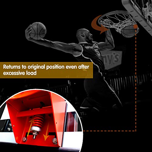 ProSlam Professional 180º Heavy Duty Breakaway Basketball Rim,18 inch Single Spring Flex Rim Goal Replacement fit Indoor and Outdoor Backboard (1-Spring)