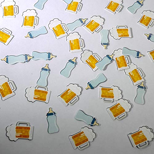 Beer and Bottles Baby is Brewing Baby Shower Decoration Confetti - 50 Pieces BLUE