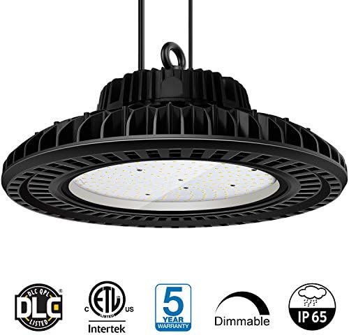 LED High Bay Light 150W UFO LED High Bay Lighting Daylight 5000K 19500Lumens 0-10V dimmable CRI80 IP65 Waterproof Dustproof Industrial Grade Warehouse Fixture Factory Shed Roof Lamp  ETL Certified