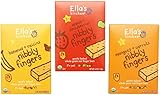 Ella's Kitchen Nibbly Fingers Organic Bundle: (1) Mangoes and Carrots 4.4oz, (1) Apples and Strawberries 4.4oz, (1) Bananas and Raisins 4.4oz (3 Pack Total)