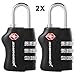 XCSOURCE 2 pcs TSA Security 3 Digit Combination Suitcase Luggage Bag Code Lock Padlock XC303