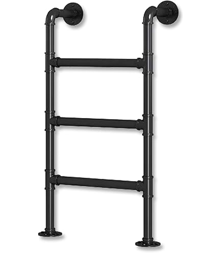 ※状態追記【EP】DETERMINATIONS　DOWN STAIRS ROCK YYOBK 4.8FT Wall Mounted Metal Step Ladder for Home Loft