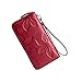 BOSTANTEN Women's Leather Wallets Kapok Pattern Zipper Handbags with Wristlet Wine Red
