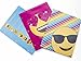 Emoji School Folders Portfolios Emoticon 3 Pack Set (Standard, Emojis)