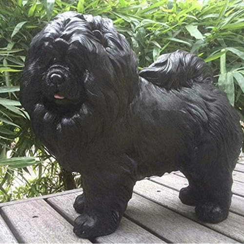 彫刻かわいい子犬の像のシミュレーションチャウチャウ犬の置物動物の芸術彫刻樹脂