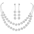 Unicra Silver Bridal Jewelry Set - Rhinestone Necklace, Earrings & Bracelet For Wedding, Prom, Formal
