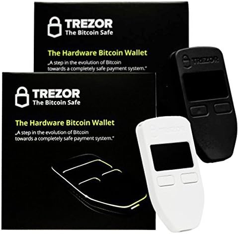 Black & White Combo Trezor Hardware wallet vault safe for digital virtual currency Bitcoin Litecoin