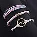 kelistom Handmade Braided Wax Rope Adjustable Strand Wrap Bracelet Set Waterproof Wave Shell Charm Stretch Knot String Thread Bracelets Friendship Jewelry pink