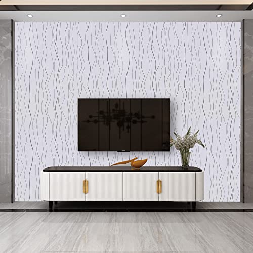 Attuart White Peel and Stick Wallpaper Stick and Peel Self Adhesive