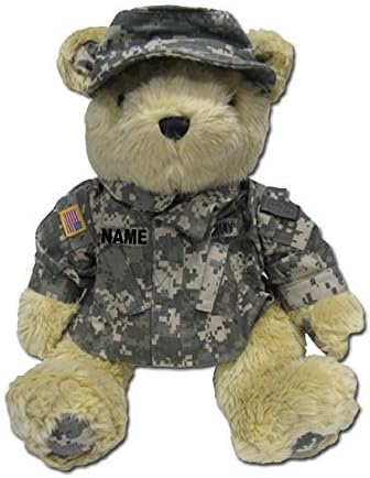 Accented Apparel N More Stuffed 18" Plush Teddy Bear in Personalized Custom Embroidered U.S. Army Combat Military Uniform-ACU