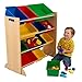 KidKraft Wooden Sort It & Store It Bin Unit with 12 Plastic Bins - Primary & Espresso, Gift for Ages 3+