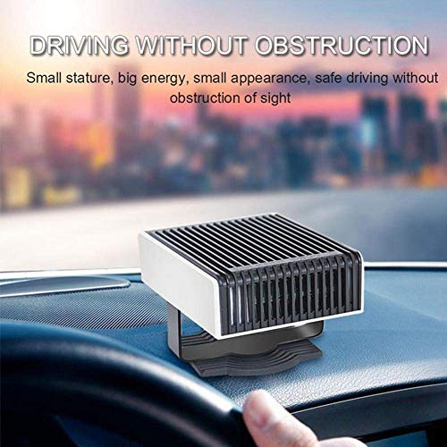 Aochol Portable Heater for Car, Car Heater Windshield Defroster with Fan, 2 in 1 12V 150W Powerful Windshield Defogger Heater & Cooling Fan, Plug in Cigarette Lighter, Heating Quickly and Low Noise