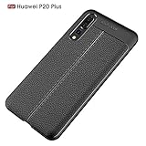 Huawei P20 Pro Case, Slim Shockproof Clear Floral Pattern Soft Flexible TPU Cover for Huawei P20 Plus (Black)