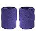 Suddora Arm Sweatbands, Absorbent and Breathable Thick Cotton Bands for Working Out, Gymnastics, Basketball, Tennis, and Football, Multiuse 4-inch Wristbands for Costumes and Cosplay, Purple