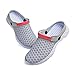 QANSI Classic Anti-Slip Outdoor Walking Slippers Casual Garden Clogs Shoes for Women Light Grey 8.5 M US
