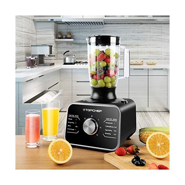 Food-Processor-Topchef-1100W-Multifunctional-Food-Processor-Blender-Chopper-Mixer-Grinder-Citrus-Juicer-Knead-Dough-Blades-Shredder-Slicing-Attachments-and-32L-Bowl-15L-Blender-Jug Food Processor Topchef 1100W Multifunctional Food Processor- Blender, Chopper, Mixer, Grinder, Citrus Juicer, Knead Dough Blades, Shredder, Slicing Attachments and 3.2L Bowl 1.5L Blender Jug