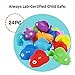 Boley 24 Piece Rainbow Fish Bath Toys – Colorful Floating Educational Pool Toys for Babies, Toddlers, and Kids – Perfect for Bath Tubs and Pool Games – Vibrant Colors and Soft Silicone Interiors