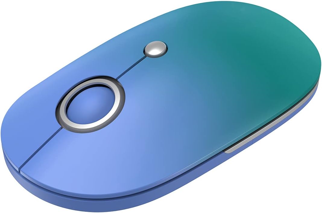 Wireless Mouse for Laptop, Silent Mouse with USB Nano Receiver, Portable Computer Mice 5 Adjustable DPI for Chromebook, Notebook, PC, Laptop, Computer, MacBook – Auroral Blue