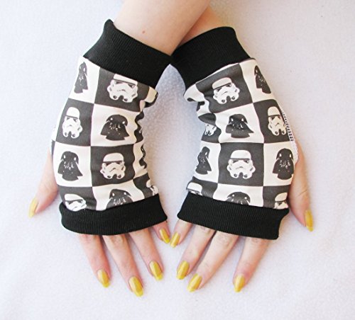Black and White Whose your Daddy fingerless gloves cosplay costume