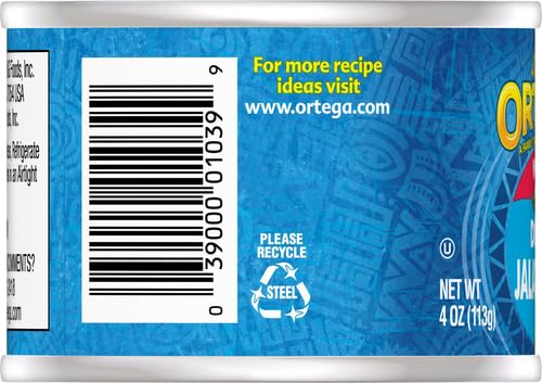 ORTEGA DICED JALAPENOS, HOT, 4 OUNCE