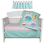 Sea Sweeties Pink and Blue Ocean 5 Piece Baby Girl Crib Bedding with Bumper by Belle