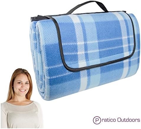 Extra Large Picnic & Outdoor Beach Blanket with Water-Resistant Backing - Red 60 x 80 inches