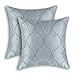 CaliTime Pack of 2 Cushion Covers Throw Pillow Cases Shells for Home Sofa Couch Modern Waves Lines Embroidered 18 X 18 Inches Gray