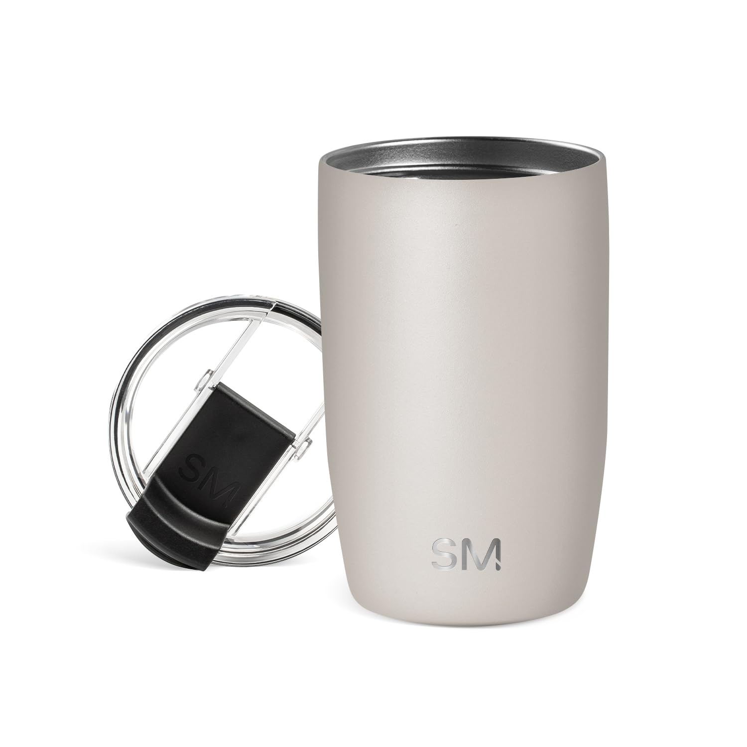 Simple Modern Travel Coffee Mug Tumbler with Flip Lid | Insulated Stainless Steel Iced Coffee Cup | Gifts for Women & Men | Voyager Collection | 350ml | Almond Birch — image 1