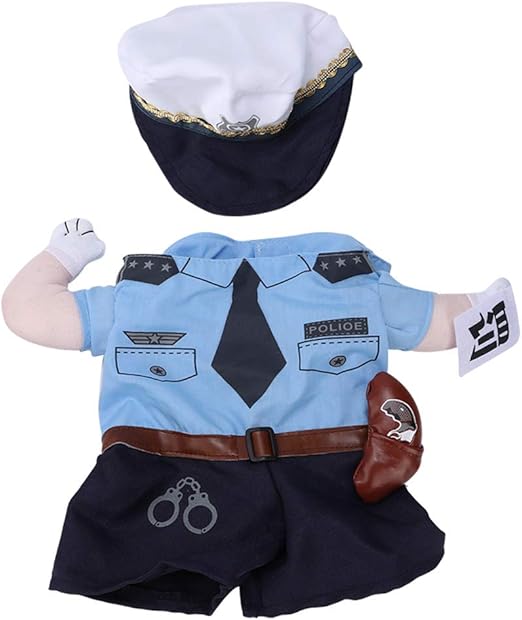 Haustier Hund Katze Halloween Polizei Strafe Aufrecht Kostüm Anzug